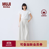 无印良品（MUJI） IDEE 女式平纹灯笼裤裤子女款夏季款女装纯棉 25年长裤 GA54CC5S 浅灰色 L （165/72A）
