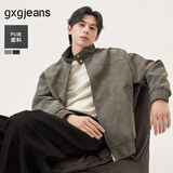 gxgjeans男装简约美式复古宽松立领夹克外套25秋新品 灰色 175/L