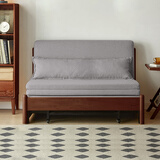 源氏木语实木沙发床现代简约多功能可折叠床北欧风小户型客厅两用双人沙发 0.95m山毛榉胡桃色(雾灰)