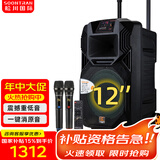 松川国际 SS1 户外移动大功率演出活动K歌唱歌拉杆广场舞音响无线蓝牙便携式会议培训拓展演讲露营音箱 豪华版 12吋重低音+号角高音+调频话筒