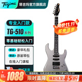 Tagima电吉他塔吉玛TG510 530 635单摇单单双男女初学者入门电吉他套装 TG-510SI单单双【钛银色】39英寸