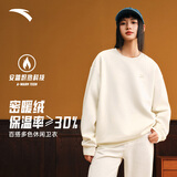 安踏加绒卫衣男女同款冬季圆领套头衫打底衫针织宽松运动潮流上衣