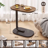 坤奉轻奢沙发边几茶几家用小户型客厅现代简约阳台北欧卧室床边小桌子 【简约款】黑胡桃-小号【24*35*57】