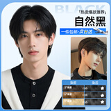 忆丝芸染发膏植物纯染发剂男士专用自己在家短发染发不沾盖白头染头发水 自然黑【盖白】