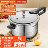 苏泊尔高压锅304不锈钢好帮手压力锅燃气灶电磁炉通用 适合2-4人 22cm 5.2L