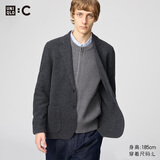 优衣库合作款/男装女装针织茄克/外套夹克西装25秋冬新款480812 08 深灰色 M /170/92A