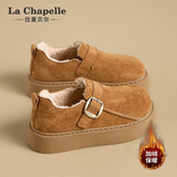 拉夏贝尔（La Chapelle）女鞋棉鞋女冬季新款加绒防寒勃肯鞋百搭保暖鞋子女-XXE11 焦糖 36