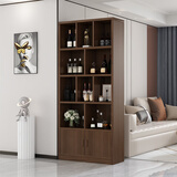 恩筱实木酒柜客厅靠墙柜子储物柜2025新款展示柜家用酒架置物架收纳柜 胡桃色80*30*180【送货上门】