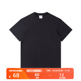 NOTHOMME日系潮牌夏季男款简约纯色圆领T恤情侣装宽松打底衫 黑色230g M (170)