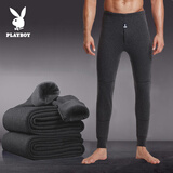 花花公子保暖裤男加绒裤秋冬加厚款灰色XL