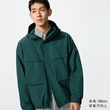 优衣库男装女装防风连帽外套/夹克户外休闲25秋冬新款478231 58 深绿色 L