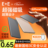 e+e【国标3C认证】0.65超薄30000毫安磁吸充电宝MagSafe外接电池无线快充小巧苹果iphone1716移动电源 太空灰-顶配【30000毫安升级款】