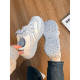 回力米灰软底德训鞋子女秋季新款新款百搭chic厚底老爹鞋女 灰色 37