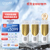 CrazyArt疯狂艺术 双层龙鳞盾大白瓶前置过滤器反冲洗带旁通 带可视窗口 家用大流量自来水过滤净化水装置 龙鳞盾艺术（三级防护全屋过滤）