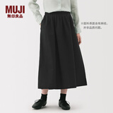 无印良品（MUJI）女式 汉麻棉轻便长裙 长半身裙女裙子 25年夏季女装 BE1VBC5S 黑色 M （160/66A）