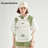 Mr.ace Homme时光信箱创意双肩包女高颜值书包初中学生大容量电脑背包男 白