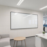 博绘【免费上门安装】定制磁性钢化玻璃白板墙贴办公会议黑板家用教学培训写字板挂式可擦留言板公告栏 超白+铝合金边框（免费上门安装） 120x240cm