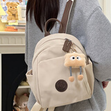 尤克达蒂（yookdd）双肩包迷你小包包女2025新款ins户外旅游轻便大学生小型背包旅行 ins双肩包【棕色带挂件】