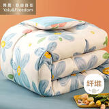 雅鹿·自由自在被子单人学生宿舍空调被芯双人秋冬天季棉被5斤180x220cm向阳花