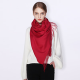 达芬奇密码围巾秋冬季保暖仿羊绒男女款韩版纯色披肩生日礼物中秋送礼 酒红