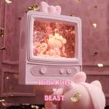 野兽派（THE BEAST）Hello Kitty × BEAST闪闪惹人爱电视机水晶球天使粉生日礼物摆件