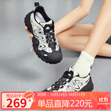 骆驼（CAMEL）丑萌登山鞋女时尚撞色户外休闲鞋 L24M076602 米/银/黑 36