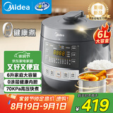美的（Midea）【国家补贴】0涂层钢胆电压力锅6L双胆全自动智能预约家用煲汤煮饭MY-C6856G电饭煲高压锅4-6人