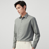 红豆（Hodo）长袖衬衫男莫代尔舒适弹力控温休闲衬衫白衬衫衬衣男