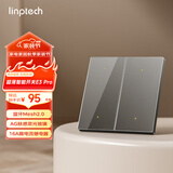 领普科技超薄智能开关E3 Pro AG玻璃蓝牙mesh2.0 已接入米家APP零火四键灰