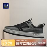 海澜之家（HLA）男鞋板鞋百搭透气简约拼色休闲鞋子男HAABXM3ACa0412 黑色44