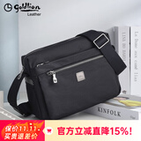 金利来（Goldlion）单肩包运动大容量防水牛津布夏季新款男士斜挎包帆布休闲背包男包 黑色【官方授权-假一罚十】