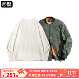 马登工装美式空中MA1飞行员夹克军事风短款外套复古棒球服男潮秋上衣 绿色MA1+米白长T 2XL