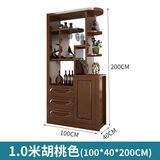 百裕达新中式酒柜小户型屏风实木间厅柜1m进门玄关柜客厅隔断柜双面门柜 热销款100*40*200厘米 榉木色