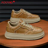奥康（Aokang）男鞋秋冬2025新款休闲皮鞋男士经典板鞋男加绒休闲鞋男工装鞋子男 麦黄 38 (240mm) 标准运动鞋码