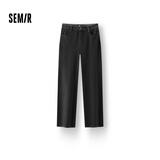 森马（Semir）森柔|牛仔裤女冬季保暖加绒弹力长裤港风喇叭裤109725124003