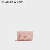 CHARLES&KEITH经典菱格链条小方单肩斜挎包包女包生日礼物CK2-70160131 粉红色Pink 小包