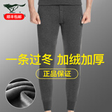 七匹狼男士保暖裤男加厚加绒裤秋冬棉裤裤打底保暖裤单件秋裤毛绒裤男 加绒加厚(深灰色) L （推荐体重110-130斤）
