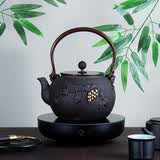 束氏铸铁煮茶壶套组电陶炉生铁日本工艺铁壶硕果累累鎏金大容量1400ml