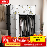 安尔雅简易衣柜塑料组装树脂双人衣橱现代简约组合衣柜单人衣柜卧室