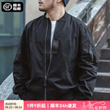 马登工装美式空中MA1飞行员夹克军事风短款外套复古棒球服男潮秋上衣 黑色 XL