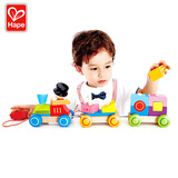 Hape积木玩具 小火车玩具几何拖拉拼插小火车玩具早教宝宝玩具 几何积木火车 1-3Y