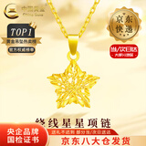中国黄金（CHINA GOLD）绕线星星黄金项链女款五角星足金吊坠挂坠情人节生日礼物送女友 【今/次日达】绕线星星吊坠+赠银镀金链 约1g
