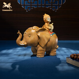 铜师傅《封侯拜相》客厅 桌面 铜大象摆件 家居装饰工艺品
