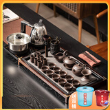 瓷牌茗茶具 茶具套装茶盘电磁炉烧水壶一体桌自动上水烧水壶茶台茶桌整套 紫砂《西施》三合一禅静-32件