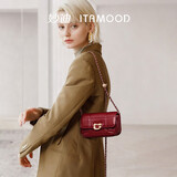 妙迪高级质感百搭单肩斜挎包牛皮女包通勤链条小方包生日礼物