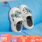 骆驼（CAMEL）洞洞鞋女时髦DIY原创鞋花松糕厚底凉拖鞋 L24M071642 白色 40/41 