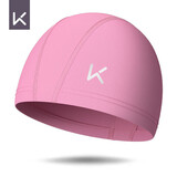 Keep泳帽男女布料舒适不勒头加大号长发护耳成人帽游泳装备 粉色