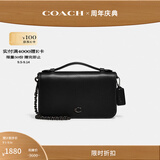 蔻驰（COACH）女士BEA翻盖斜挎包休闲通勤高级感早秋女包 黑色
