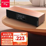 山水（SANSUI） P300无线蓝牙音箱大音量复古桌面小音响便携式电脑音响重低音炮家用客厅播放器带闹钟 P300【书房桌面蓝牙音响】