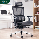 恋树（LIANSHU） L1电脑椅家用 人体工学椅子 办公椅可躺 老板椅 转椅 撑腰电竞椅 黑色凌云版(6D扶手)网布版